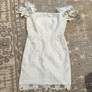 Milly Strapless White Lace Dress